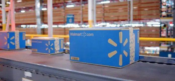 Retail-branded trailer being loaded at a third-party logistics facility
