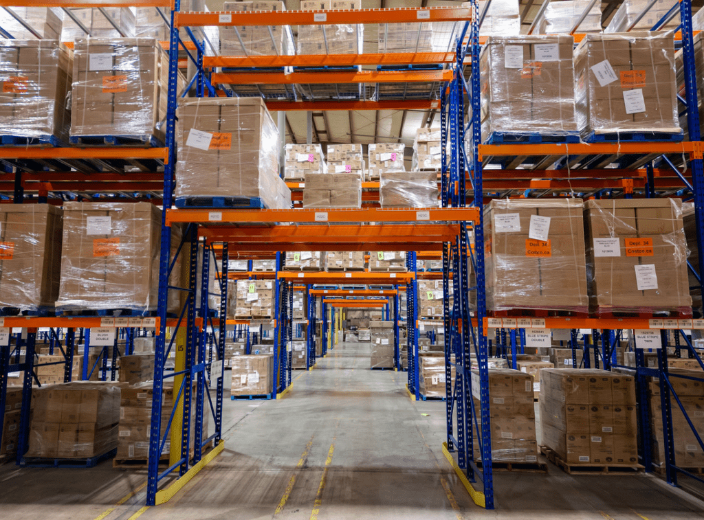 Workers processing B2B fulfillment orders in a warehouse