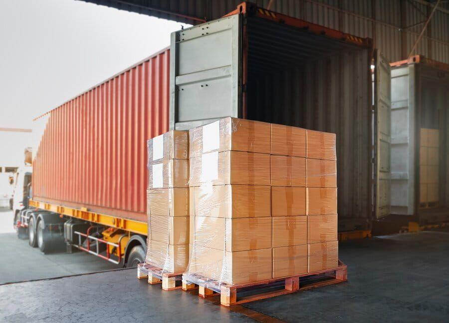 Freight truck used for cross-border fulfillment